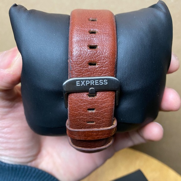 Express Men’s Pebbles Brown Leather Multi-Function Watch - Picture 4 of 5